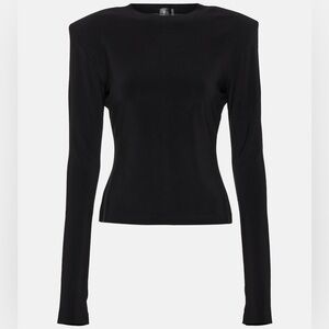 Chic Norma Kamali shoulder pad jersey top